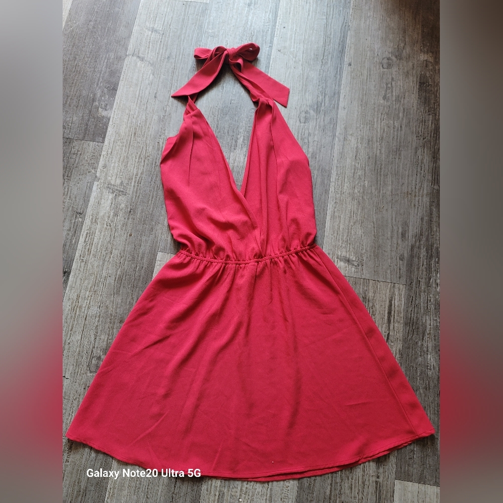 Orange Open back summer dress